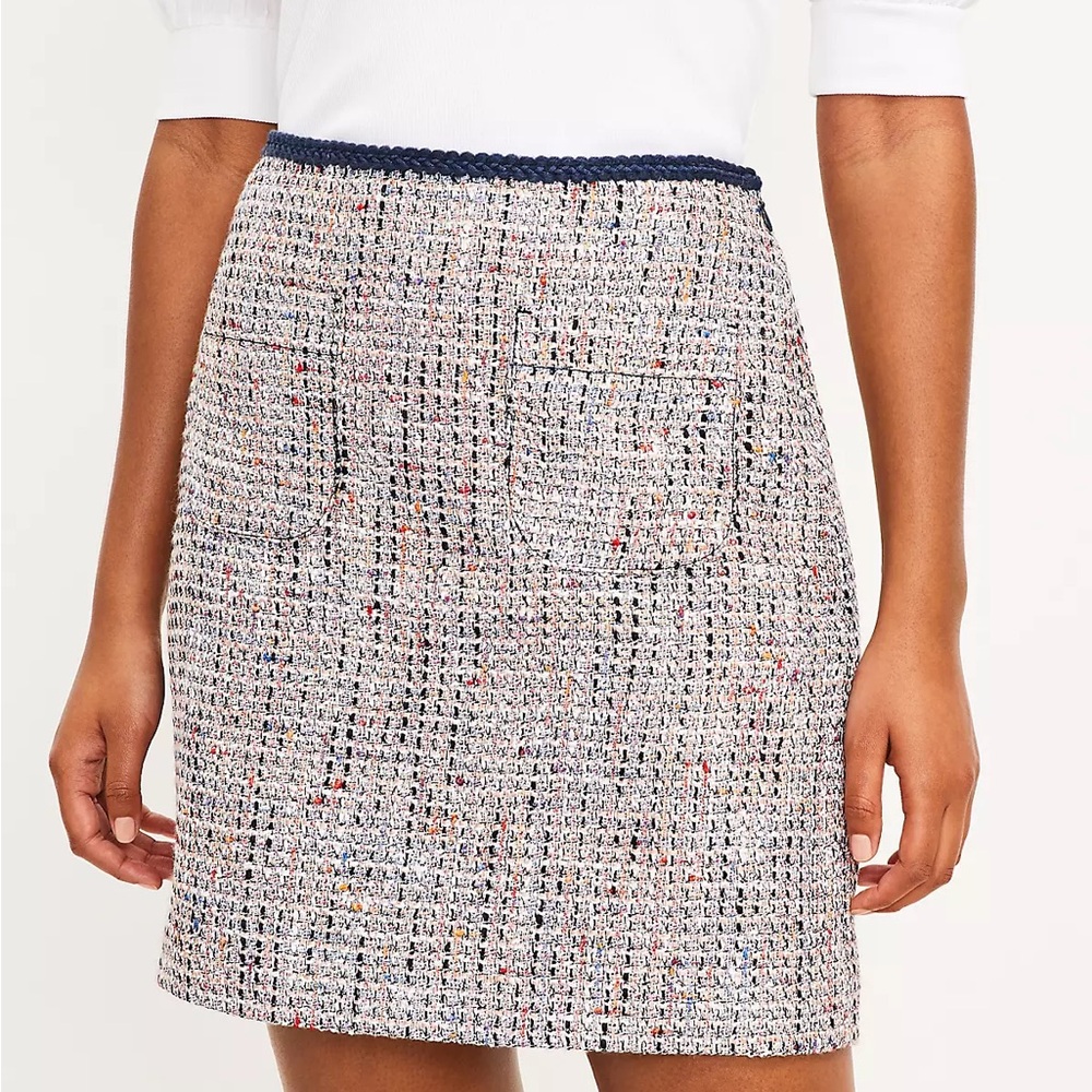 LOFT TWEED POCKET SHIFT SKIRT NWT 12T